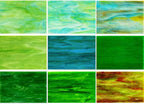 9 Pack Green Stained Glass Sheets, 4 x 6 inch Mosaic Glass Stained Glass by PALJOLLY