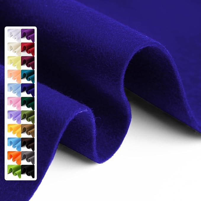 Royal Blue Soft Felt Fabric Sheet 36" x 36", 1.6mm Thick, Premium Craft Felt by Grainear