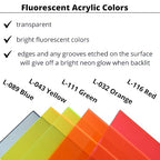 BuyPlastic L-116 Red Transparent Fluorescent Colored Acrylic Plexiglass Sheet - Image 3