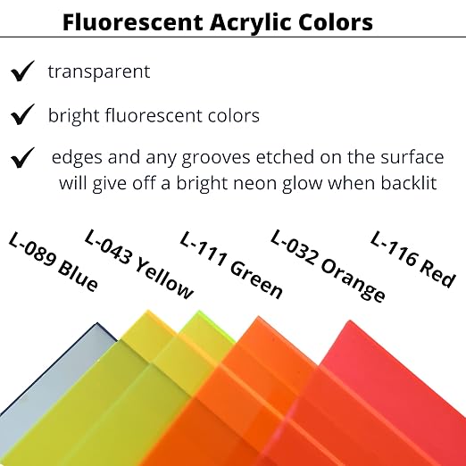 BuyPlastic L-116 Red Transparent Fluorescent Colored Acrylic Plexiglass Sheet - Image 3
