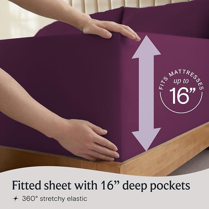 LuxClub 4 PC Full Sheet Set, Breathable Luxury Bed Sheets, Deep Pockets 18" - Image 6