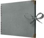 Bstorify Square Scrapbook Photo Albums 50 Pages Grey Thick Paper, Ribbon Closure by Bstorify