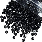 qiipii 380PCS 8mm Pure Black Round Half Round Pearls by qiipii