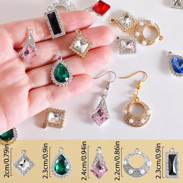 stino 40/48Pcs Paired Crystal Pendants Charms - Image 4