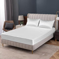 Homiest White Satin Fitted Sheet by Homiest