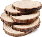 Natural Round Discs Rustic Wood Slices 6 Pcs 6.3-6.7 inch Unfinished Wood kit - Image 2