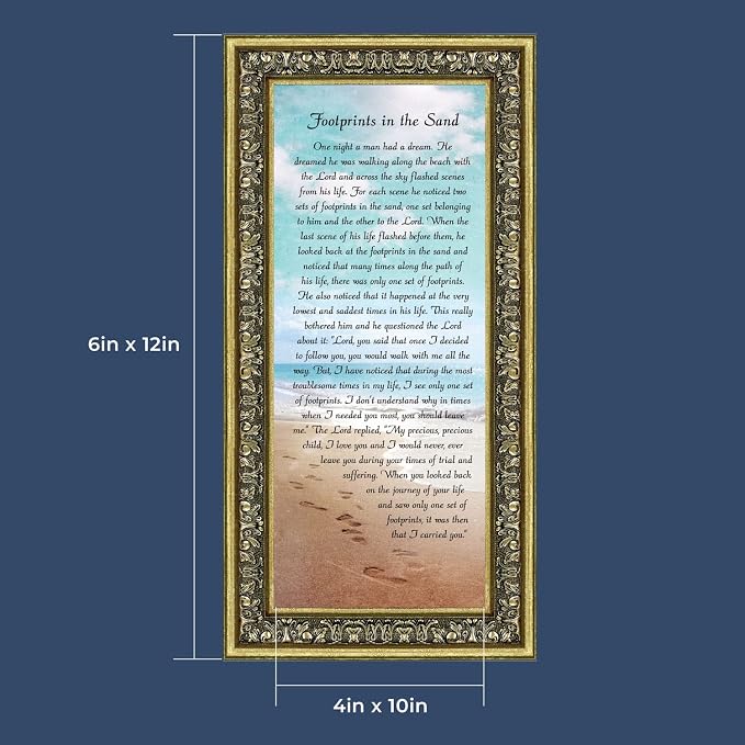 Footprints in the Sand Inspirational Wall Art, Beach Decor, Christian Gifts - Image 3