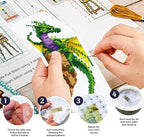ORIGACH 6 Set Dragon and Loong Cross Stitch Bookmark Kit - Image 4