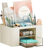 Marbrasse Pen Organizer with 2 Drawer, Desk Organizers and Accessories with 5 by Marbrasse