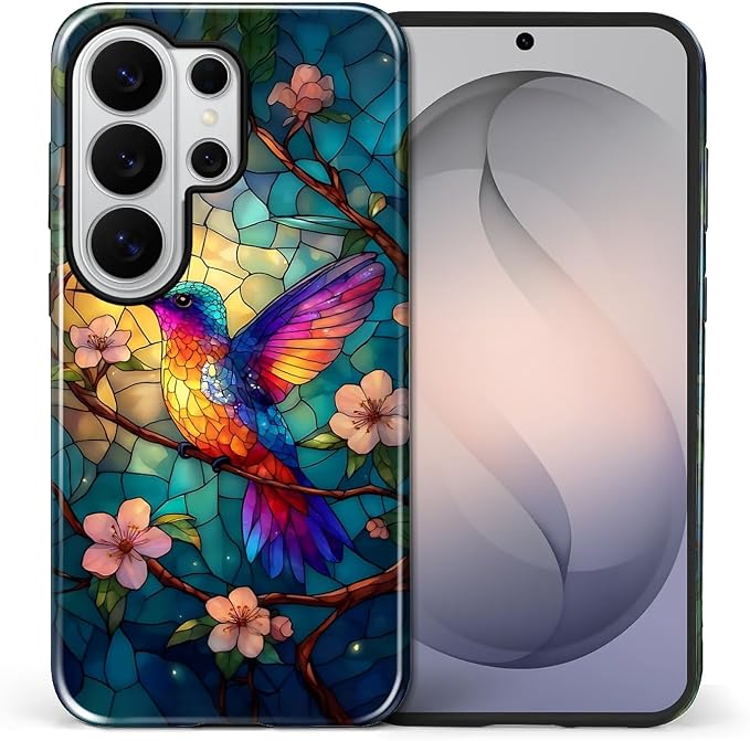 for Samsung Galaxy S26 Ultra Case, Stained Glass Hummingbird Pattern Glossy 2 - Image 2