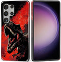 for Samsung Galaxy S25 Ultra Case, Cool Dinosaur Red Black Pattern Glossy 2 in by Teonvpu