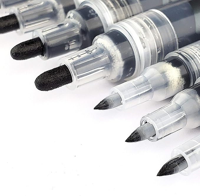 ArtShip Design 10 Black Acrylic Paint Pens, Double Pack of Both Extra Fine and - Image 6