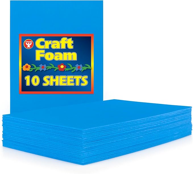 Hygloss Sheets Colorful Foam for DIY Arts & Craft, 12” x 18”, 10 Piece by HyglossProductsInc