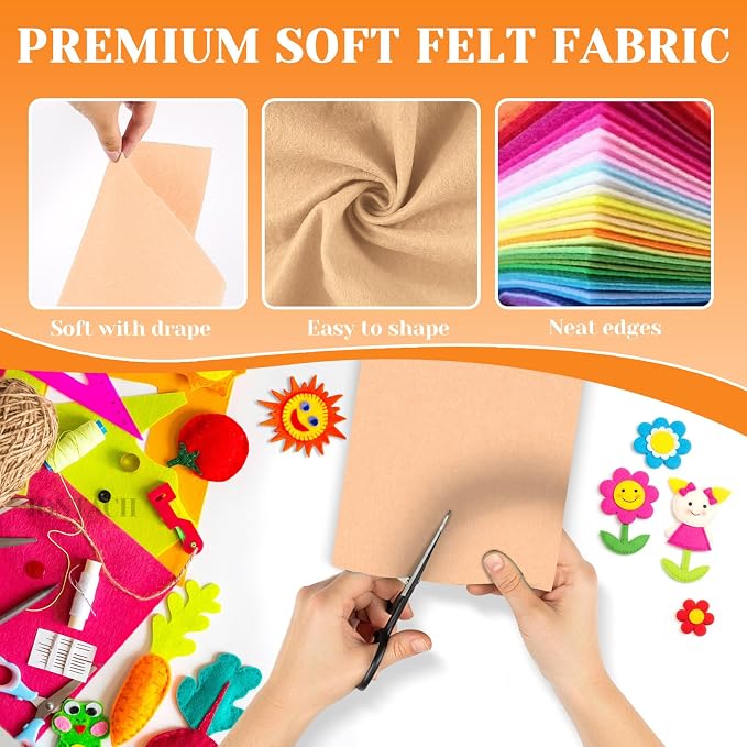 IONTACH 9" X 12" Soft Felt Sheets 1.6mm Thick | Felt Fabric - Image 4