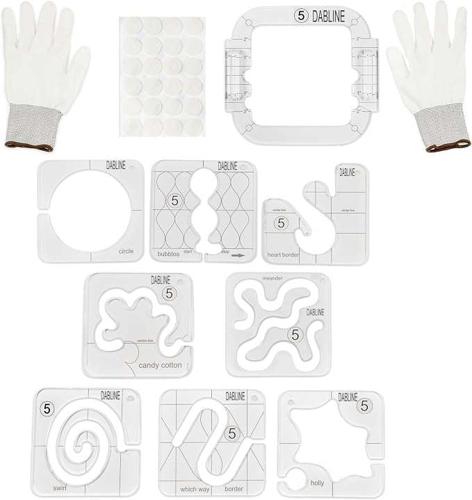 DABLINE 13 PCs Quilting Template Set Includes 8 Quilting Templates, Quilting by Dabline