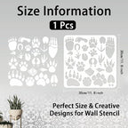 INFUNLY Paw Print Stencils for Painting 11.8" Animal Footprint Wall Stencil - Image 3