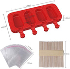 Ozera 2 Pack Popsicles Molds, Silicone Oval Homemade Cake Pop Molds | Reusable - Image 4