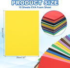 PATIKIL 10 Pcs Yellow EVA Foam Sheets, 12 x 8 Inches Foam Sheets - Image 2