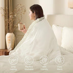 Andency Comforter Set Oversized King Ivory 120x120, 3 Pieces Boho Fall Tassel - Image 4