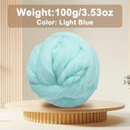 uxcell 3.53oz Wool Roving Yarn, Needle Felting Wool Fiber DIY Craft Needle Wet - Image 2