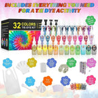 DIY Tie Dye Kits, Emooqi 32 Colours All-in-1 Tie Dye Set Contain 32 Bag Pigments - Image 6