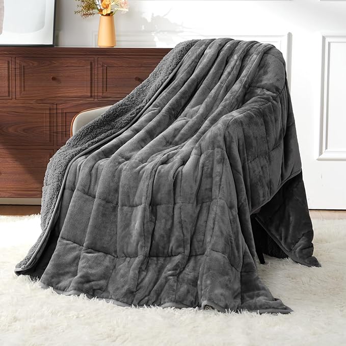 Uttermara Weighted Blanket Queen Size 20lbs 60x80 inches, Cozy Sherpa Weighted by Uttermara