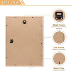12x16 Picture Frame, OAK Wood Photo Frame 8.5x11 - Image 3