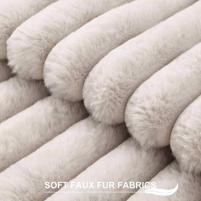 Pallene Faux Fur Plush Throw Pillow Covers 26x26 Set of 2, Luxury Soft Fluffy - Image 2
