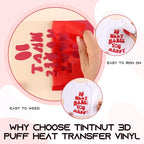 Tintnut Red Puff Heat Transfer Vinyl Roll, easy cut & weed, stretch washable - Image 3