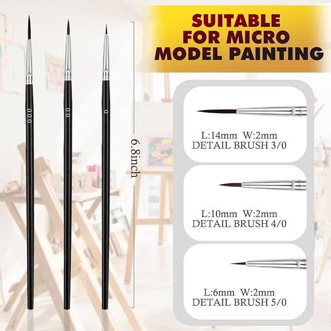 Anezus Tiny Detail Paint Brushes 30 Pcs Fine Paint Brushes Set - Image 4