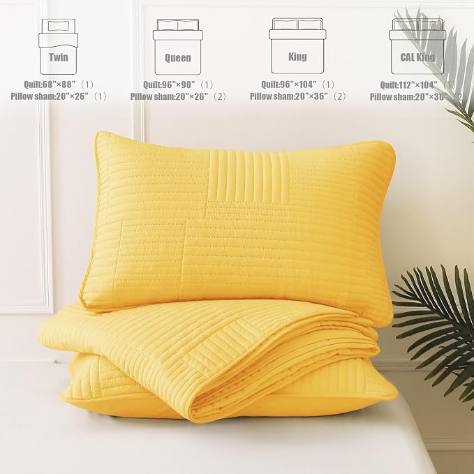 Whale Flotilla Ultra Soft Twin Quilt Bedding Set, Lightweight Microfiber Yellow - Image 7