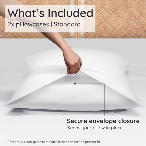 Bambaw 100% Viscose Derived from Bamboo Pillowcase Standard Size – Set of 2 - Image 2