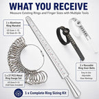 NIUPIKA Ring Sizer Measuring Tool Ring Mandrel Ring Measurer Ring Sizing Kit - Image 2