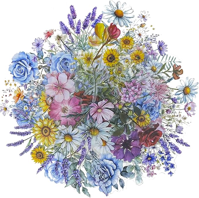 100 Pcs Natural Flower Stickers - Image 2