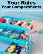 TERGOO 12in 3-Layer Plastic Craft Organizers and Storage, Portable Folding - Image 4