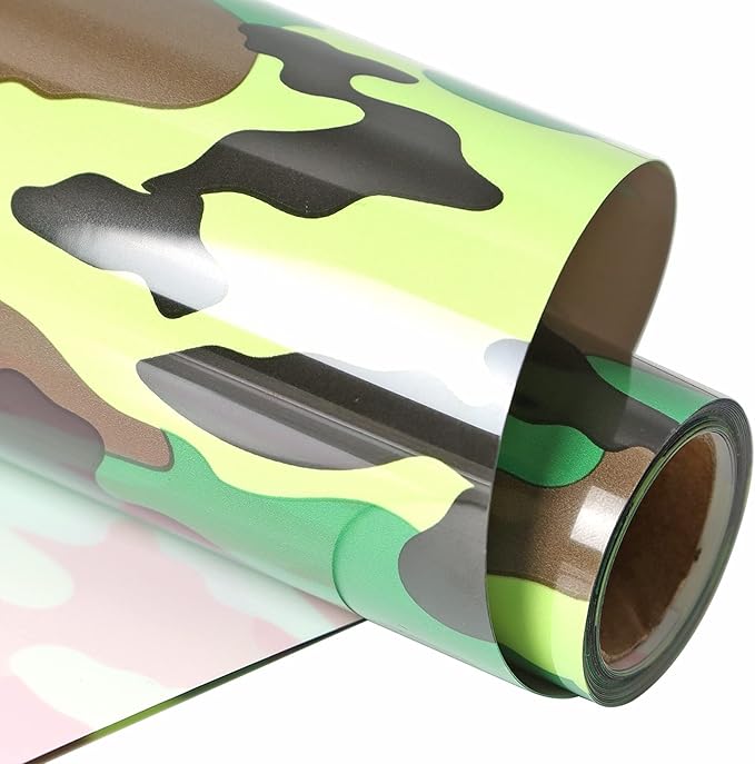 Guangyintong Camouflage Green Heat Transfer Vinyl HTV Rolls, Stretchy Thin Soft by guangyintong