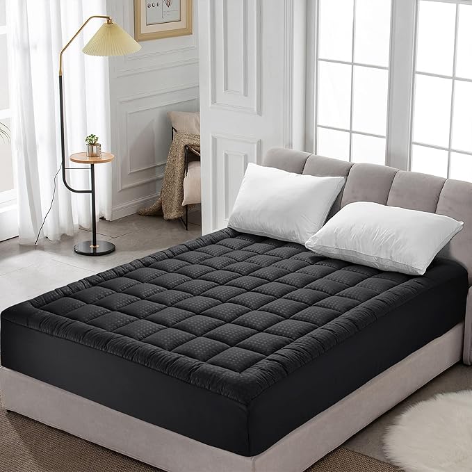 HYLEORY Full XL Mattress Pad Quilted Fitted Mattress Protector Cooling Pillow - Image 7