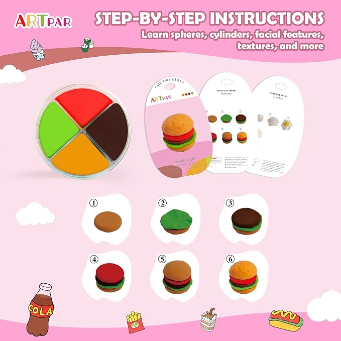 ARTPAR Air Dry Clay Kit for Kids, 12 Box Mini Food Modeling Magic Clay - Image 5