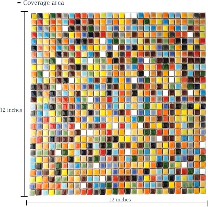Lanyani 784 Pieces Colorful Tiny Square Ceramic Mosaic Tiles - Image 4