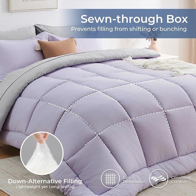 Sasttie Twin XL Comforter Set, 5 Pieces Reversible Twin XL Bed in a Bag - Image 4