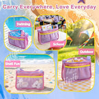 qiipii 1 Pack Beach Mesh Bag Shell Collecting Bag Beach Sand Toy Bags - Image 5