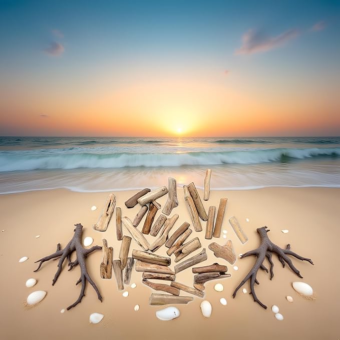 20 Pcs Wood Natural Driftwood Pieces Branch Slices Beach Decor - Image 6
