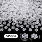 UNICRAFTALE About 600Pcs Christmas Snowflake Beads Bulk Transparent Clear Mini - Image 3