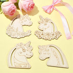 24 Pcs Unfinished Wood Unicorn Cutouts Wood Frame Embellishments - Image 8