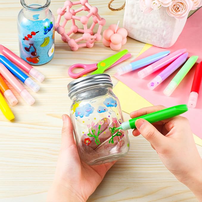 Motipuns 24 Pcs 96 Pcs Suncatcher Paint Pens - Image 3