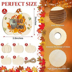 36Pcs Wooden Pumpkins Ornaments to Paint Halloween Thanksgiving Decoration - Image 2