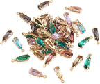 FASHEWELRY 50Pcs Teardrop Faceted Glass Pendants Mixed Colors Crystal Glass - Image 7