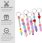 JehaYu 287 Pcs Bead Keychain Making Kit, DIY Beadable Keychains Supplies Key - Image 4