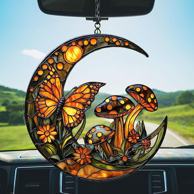 Cresent Forest Butterfly Acrylic Suncatcher Stained Glass Effect Window Car - Image 5