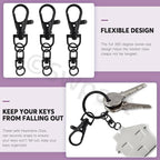 Swpeet Assorted 150Pcs Black Keychain Making Kit, Swivel Trigger Hook, Swivel - Image 5